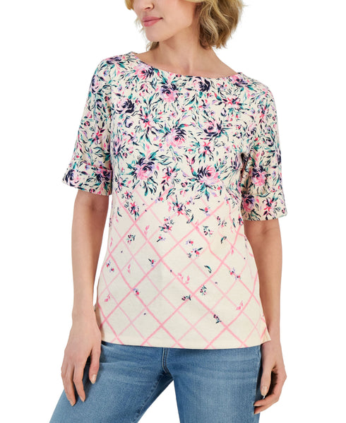 Women's Provence Placement Boat-Neck Top